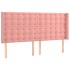 Cabecero con LED de terciopelo rosa 183x16x118/128