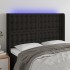 Cabecero con LED de tela negro 147x16x118/128