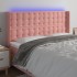Cabecero con LED de terciopelo rosa 203x16x118/128