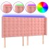 Cabecero con LED de terciopelo rosa 203x16x118/128