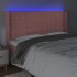 Cabecero con LED de terciopelo rosa 203x16x118/128