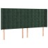 Cabecero con LED de terciopelo verde oscuro 163x16x118/128