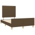 Estructura de cama sin colchón tela marrón oscuro 120x200