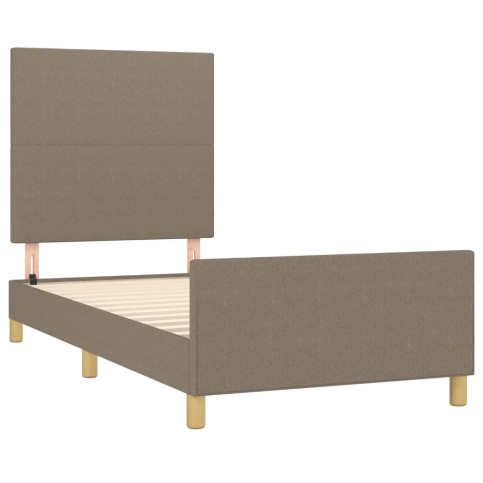 Estructura de cama sin colchón tela gris taupe 100x200