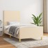 Estructura de cama sin colchón tela crema 90x200