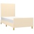 Estructura de cama sin colchón tela crema 90x200