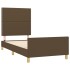 Estructura de cama sin colchón tela marrón oscuro 90x200