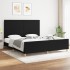 Cama sin colchón tela negro 180x200