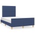 Estructura de cama sin colchón tela azul 120x200