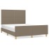 Cama sin colchón tela gris taupe 140x190
