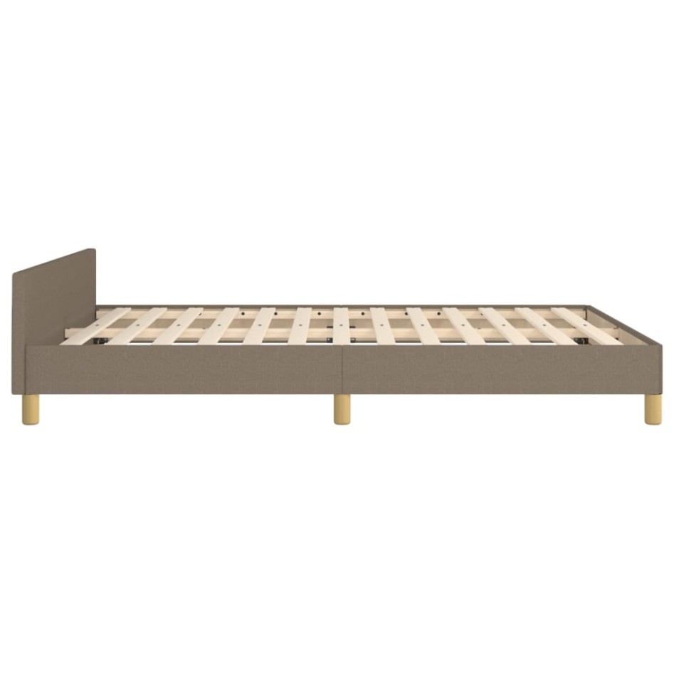 Cama sin colchón tela gris taupe 140x190