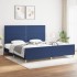 Cama sin colchón tela azul 200x200