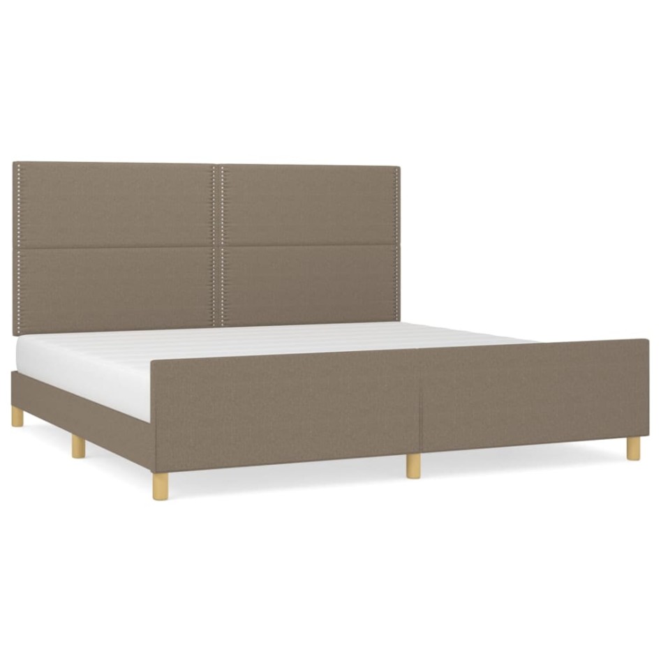 Cama sin colchón tela gris taupe 200x200