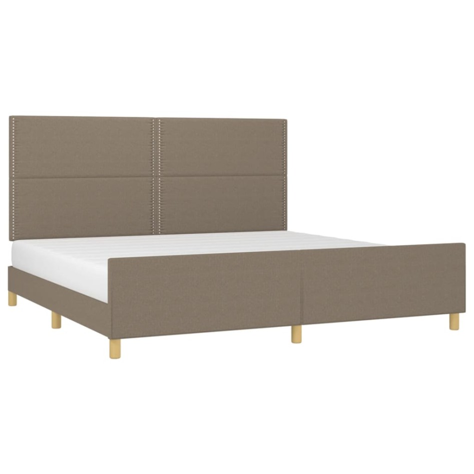 Cama sin colchón tela gris taupe 200x200