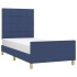 Estructura de cama sin colchón tela azul 90x200