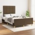 Estructura de cama sin colchón tela marrón oscuro 120x200