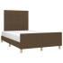 Estructura de cama sin colchón tela marrón oscuro 120x200