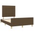 Estructura de cama sin colchón tela marrón oscuro 120x200