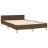 Estructura de cama sin colchón tela marrón oscuro 120x200