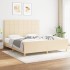 Cama sin colchón tela color crema 180x200