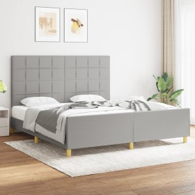 Cama sin colchón tela gris claro 180x200