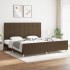 Cama sin colchón tela marrón oscuro 200x200