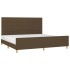 Cama sin colchón tela marrón oscuro 200x200