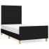 Estructura de cama sin colchón tela negro 80x200