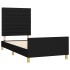 Estructura de cama sin colchón tela negro 80x200