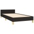 Estructura de cama sin colchón tela negro 80x200