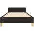 Estructura de cama sin colchón tela negro 80x200