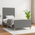 Estructura de cama sin colchón tela gris oscuro 90x200
