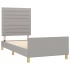 Estructura de cama sin colchón tela gris claro 80x200