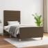 Estructura de cama sin colchón tela marrón oscuro 100x200