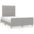 Estructura de cama sin colchón tela gris claro 120x200