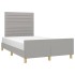 Estructura de cama sin colchón tela gris claro 120x200