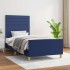 Estructura de cama sin colchón tela azul 100x200