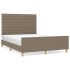 Cama sin colchón tela gris taupe 140x190