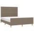 Cama sin colchón tela gris taupe 140x190