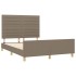 Cama sin colchón tela gris taupe 140x190