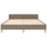 Cama sin colchón tela gris taupe 140x190