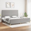 Cama sin colchón tela gris claro 200x200 cm