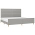 Cama sin colchón tela gris claro 200x200