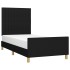 Estructura de cama sin colchón tela negro 100x200