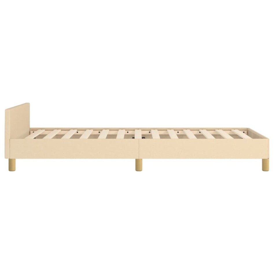 Estructura de cama sin colchón tela crema 80x200