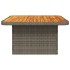 Mesa de jardín ratán sintético y madera acacia gris 80x80x71