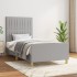 Estructura de cama sin colchón tela gris claro 90x200