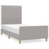 Estructura de cama sin colchón tela gris claro 90x200
