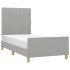 Estructura de cama sin colchón tela gris claro 90x200