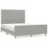 Cama sin colchón tela gris claro 140x190